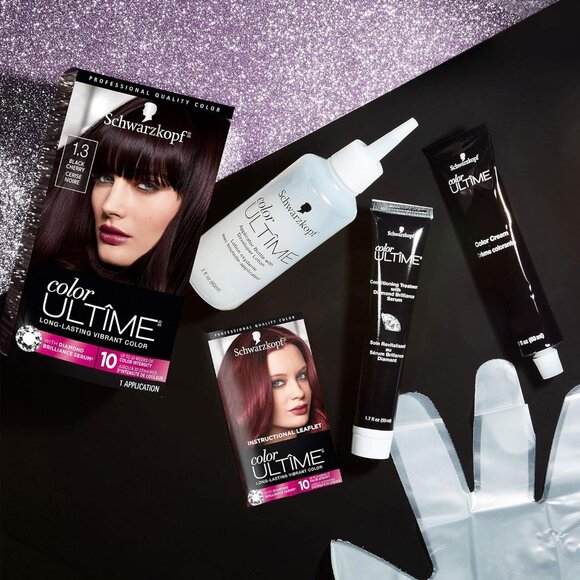 Schwarzkopf Color ULTÎME Permanent Hair Color, 1.3 Black Cherry - Picture 2 of 5